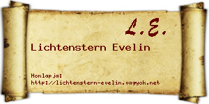 Lichtenstern Evelin névjegykártya